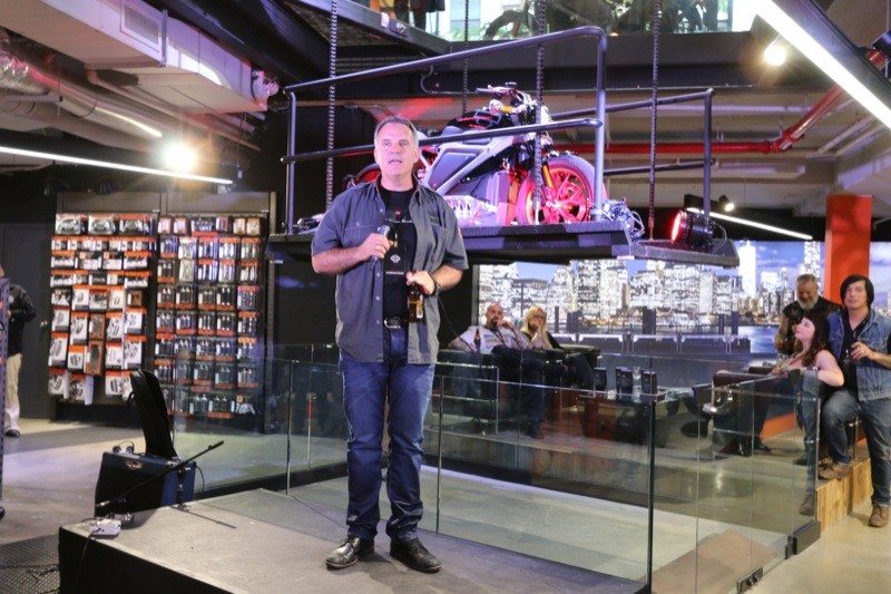 H-D President and COO Matt Levatich welcomed the press and VIPs to the launch of Project LiveWire at H-D of NYC